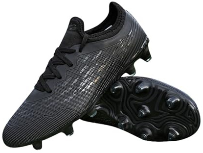 Boys Sneakers Outdoor Low Top Training Shoes Kids Soccer Shoes Football Toddler Boy's Shoes (Black, 5 Big Kids)