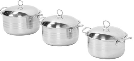 Juego de Ollas de Acero Inoxidable, Distribución Uniforme del Calor, Olla para Sopa Antiadherente con Tapa, Hogar, Cocina, Restaurante