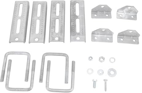 Akozon Galvanized Swivel Top Bunk Bracket Kit Boat Trailer Crossmember U Bolts with Installation Accessories