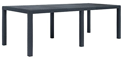 LLEZKBR Furniture Select-Gartentisch anthrazit 220x90x72 cm Kunststoff Rattanoptik