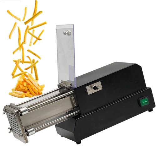 Cortadora De Patatas Eléctrica Comercial De Acero Inoxidable, Máquina Cortadora De Patatas Fritas Eléctrica, Cuchilla De Acero Inoxidable, Para Uso Doméstico Comercial,Black