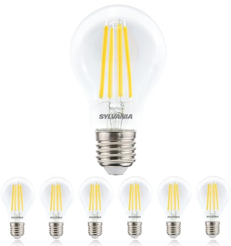 SYLVANIA LED Glühbirne E27 Warmweiß | 100W Ersatz | 1521 Lumen | 2700K Filament Leuchtmittel | 6er Pack