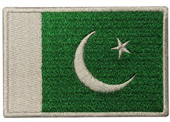 Pakistanische Länderflagge Logo Patch bestickt Applikation Pakistan Länderflagge Patch Aufbügler Aufnäher Emblem