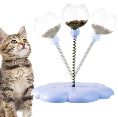 Wobbling Dog Treat Toy,wiggling Treat Toy For Dogs,cat Interactive Dispenser With Spring,Cat Food Dispenser Toys,Snack Ball Dog,leaking Treats Ball Pet Feeder Toy