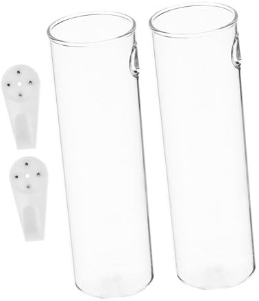 BESPORTBLE 2 Stück Wandvase Aus Klarem Glas Transparente Hängende Reagenzglas Vasen 4,7x15cm Wandblumendekor Für Hydroponik Und Zimmerpflanzen