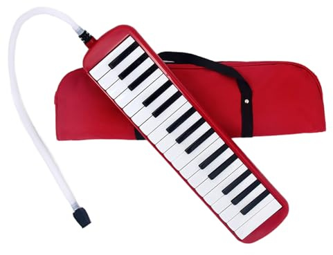 Melodica-Instrument für Kinder, 32 Tasten, Airpiano, Keyboard, Sopran, Melodica mit langem Rohr, kurzen Mundstücken und Tragetasche