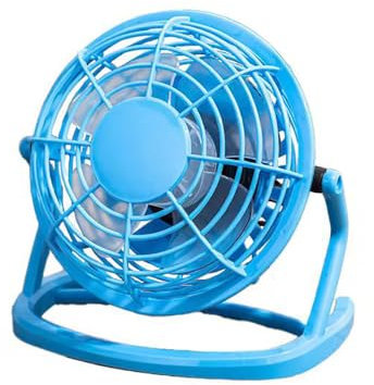 Lot de 2 mini ventilateurs USB de bureau, 36–45 dB ultra silencieux, en plastique, portables pour dortoir/bureau (bleu)