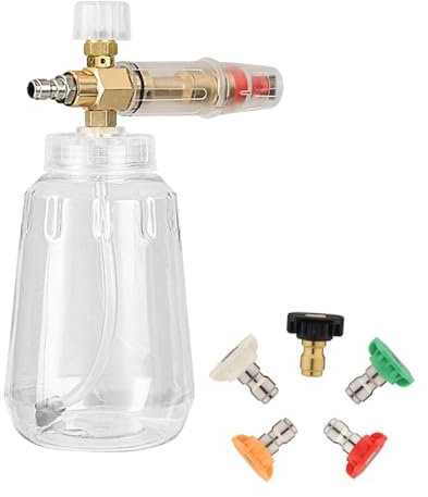 Dualoai Pulvérisateur D'eau 1 L avec 5 Buses pour Nettoyage Automobile et Jardinage, Grande Bouche