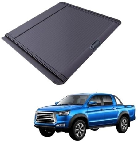 OWPBZ Klappbare, einziehbare Laderaumabdeckung for LKW, kompatibel mit JAC T8 2018+, Rolldeckel, Tonneau-Abdeckung aus Aluminiumlegierung for Pick-Up Truck