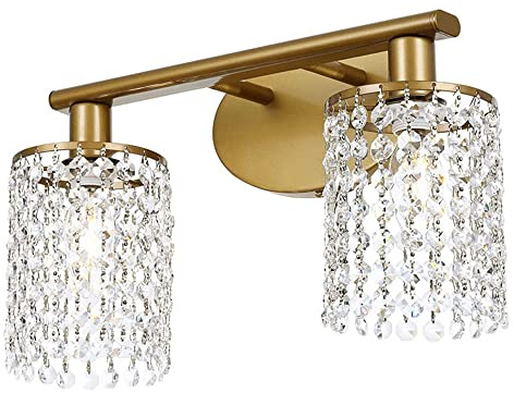 Retro Vanity Wall Lamp Crystal Mirror Light d Bathroom Lighting Fitting Vintage Mirror Front Lamps Indoor E14 Wall Sconce Lights for Washroom Dressing Room Hotel