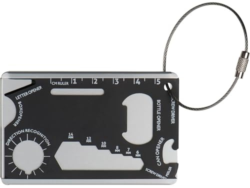 2 herramientas multiherramientas para tarjetas de crédito con multifunción, 11 en 1, de acero inoxidable, herramienta multifunción en formato de tarjeta de crédito, herramienta para exteriores con