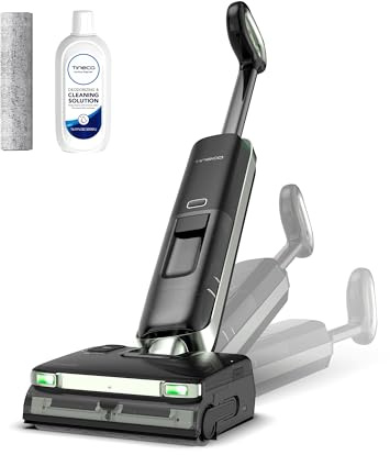 Tineco Floor ONE S7 Master våt torrdammsugare, streakfri avdragare, 9,9 cm superplatt 180° platt hölje, 23000 Pa sugkraft, Flashdry-självrengöring, 150° grön DustReveal-strålkastare | 10 cm ultratunn kropp, DustReveal grönt ljus huvud för dammdetektering, strimmfri, ficklampa, tysttorr