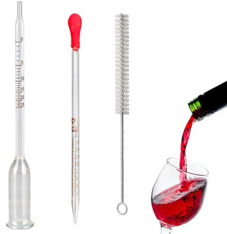 Vinometer Für Wein, Alkoholmessgerät Für Wein Mit 3-teiligem Set, Hydrometer Alkoholgehalt, Mostwaage Und Weinthermometer, Ideal Zum Messen Von Alkoholgehalt in Wein