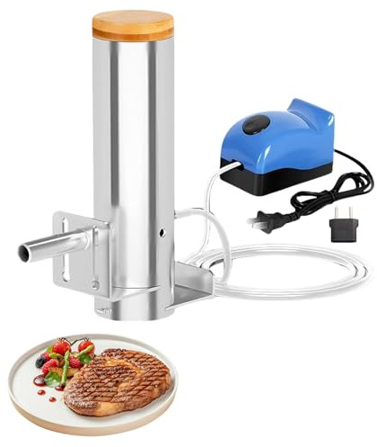 Générateur de Fumée Froide en Acier Inoxydable 304, Fumoir a froid Portable, Fumoir Electrique avec Réglable Pompe pour Fumer des Aliments et de la Viande, Générateur de Fumée pour Barbecue Extérieur