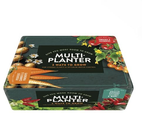 indigo® Multi-Planter Medium Grow Container – 3-Way Vegetable & Herb Planter with Optimised Root Depth, Superior Water Retention & 6-Week Feed for Patio, Balcony & Allotment Gardening