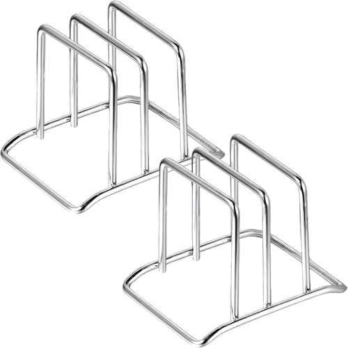 Gxdamxz 2 Pcs Metal Chopping Board Holder, Baking Tray Storage Rack, Slim Cutting Board Holder and Stand for Kitchen Countertop