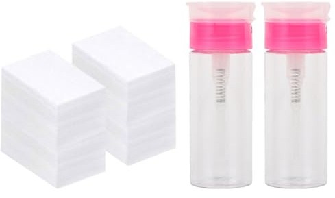IMUSINICE Set Kit Salviettine Struccanti Unghie 652 Pezzi, Bottiglie Vuote in Plastica da 100ml, Facile Riempimento e Pulizia, Portatile per Rimozione Smalto
