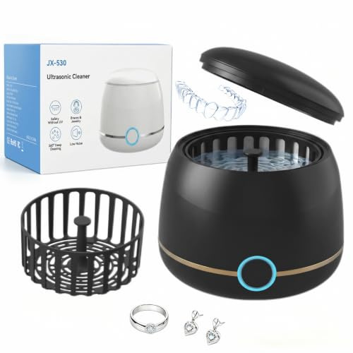 WRIYES 45kHz Limpiador Ultrasonidos, Limpiador Ultrasonidos dental con dos modos, adecuado para Alineadores, Retainer, Ferulas dentales etc.