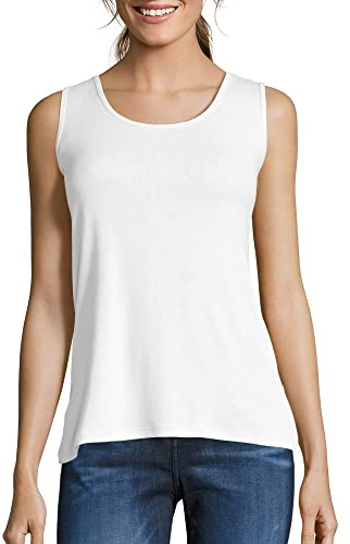 Hanes Womens Cotton Tank Shirt, White- 1 Pack, X-Large US