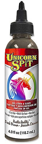 Unicorn SPiT Gel Stain and Glaze Rustic Reality a Versatile Brown Paint for Wood Refinishing, DIY Craft Projects on Multiple Surfaces,118ml
