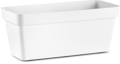 Veca | Fioriera rettangolare per piante in plastica resistente Cleo, Vaso lungo da balcone e giardino, Facile da spostare, per interno ed esterno, Design pratico e moderno
