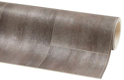 misento PVC Bodenbelag Strong - Vinylboden in Fliesenoptik, 3,8 mm stark, trittschalldämmend, wasserfest & robust, für Bad, Küche, Flur & Keller, Fliese Braun-Grau, 400 x 400 cm