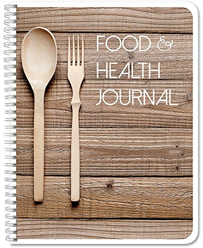 BookFactory mat- och hälsovagnal/matdagbok/fitnessjournal anteckningsbok, 186 sidor – 8 1/2 tum x 11 tum hållbart tjockt genomskinligt fodral, tråd-O-bindning (JOU-186-7CW-(FoodJournal))