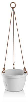 Erhard-Trading Hängeblumentopf Marina Blumenampel Selbstbewässerung 30cm (Weiß)
