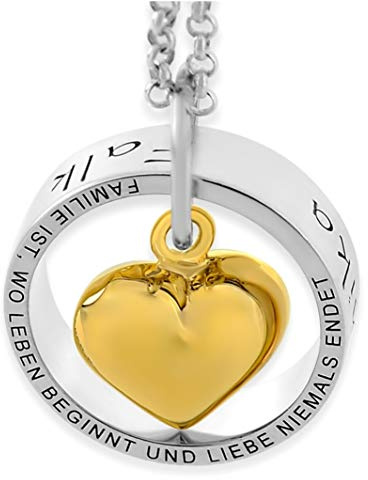 Namenskette Familie Schmuck mit Gravur Familienkette mit Spruch Familie ist 925 Silber Herzkette mit Namen für Mama Oma zum Muttertag | HANDMADE IN GERMANY