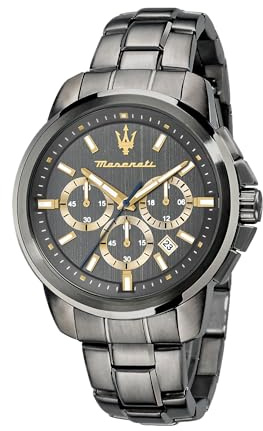 Maserati Kollektion Successo, mit Quarzuhrwerk und Stoppuhr-Funktion, aus Edelstahl und PVD-Metallgrau - R8873621007
