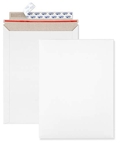 ValBox 9x11.5 Self Seal Photo Document Mailers 25 Pack Stay Flat White Cardboard Envelopes, 9.25 x 11.75 Inches