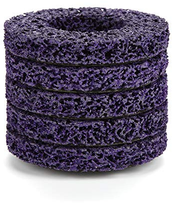 Poly Strip Wheel, 5Pcs 100mm Poly Strip Wheel Disco Paint Strumento di rimozione per Angel Grinders per acciaio, alluminio, rame, plastica, prodotti in fibra, legno, pietra,