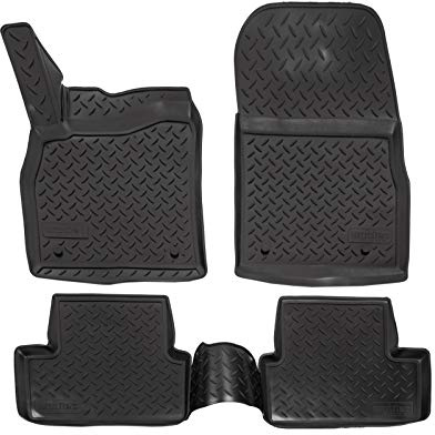 Norm Liners 3D Gummimatten passend für Opel Astra J 2009-2015 4tlg, Allwetter TPE Fußmatten mit hohem Rand Passform rutschfest Geruchsneutral Schwarz