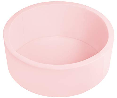 SELONIS Piscine À Balles 90X30cm/SANS Balles Ronde en Mousse pour Bébé Enfant, Rose