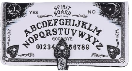 Nemesis Now White Spirit Board geprägte Ouija Geldbörse, 18,5 cm, PU-Leder, Weiß