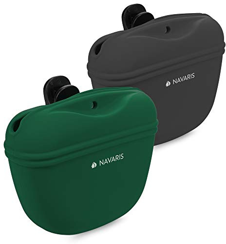 Navaris Set 2 Fundas de Silicona Porta golosinas de Perro - Estuches para Entrenamiento de Mascota Cachorro - Bolsas para recompensas premios Galletas