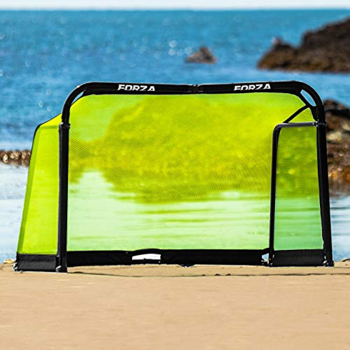FORZA Beach Pod Tor (3 Größen) | Mini Fußballtor für den Strand oder Garten | Pop-Up Pod Tor mit Tragetasche (1,8 m x 1,2 m, Mit Tragetasche)