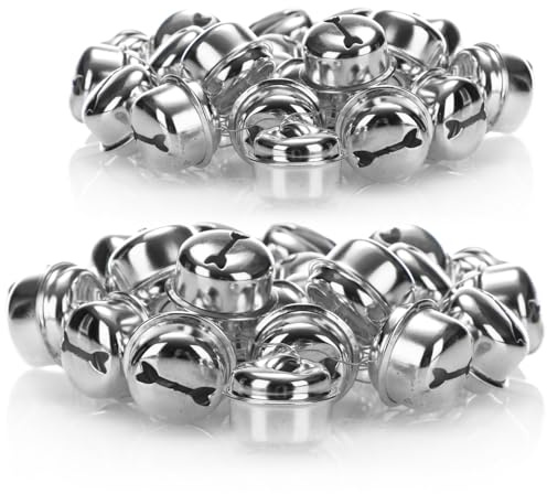 com-four® 2X Girlande mit Mini-Glöckchen, Glöckchen-Girlande | Weihnachtsgirlande mit kleinen Glöckchen - Christbaumschmuck - 4 m