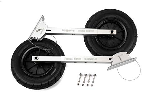Seamax Deluxe 4x4 Boat Launching Dolly with 14 Wheels System, Commercial Grade Quality for Inflatable Boat & Aluminum Boat