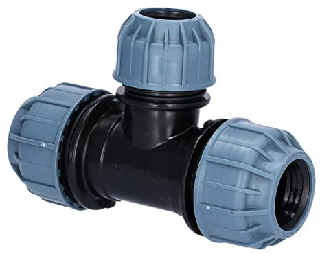 STEMAX-Wassertechnik: PP-Klemmverbinder, Reduziertes T-Stück 90° klemm x klemm x klemm, Trinkwasserzertifiziert, Größe: 25mm x 20mm x 25mm