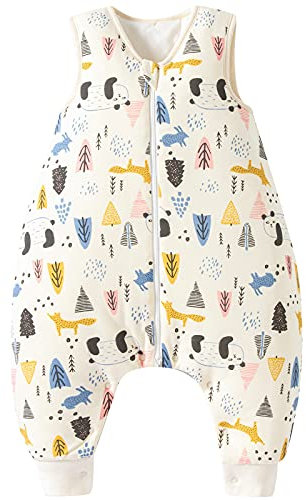 Duomiaomiao Baby Sleeping Bag with Legs 2.5 TOG,Unisex 100% Cotton Wearable Blanket baby Winter sleeping bag 6-18 months