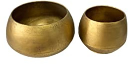 Pandecor Set 2 Ciotole - Coppe portavaso in Metallo Color Oro P. d. 24,5 cm h. 15 cm; GR. d. 33 cm h. 18 cm