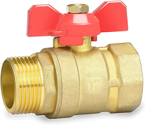 Drado Valvola a sfera 1 pollice valvola a sfera in ottone con maniglia a farfalla