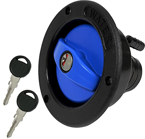 Einfüllstutzen + Tankdeckel Wasser Frischwassertank Wohnwagen Wohnmobil Boot schwarz blau 40 mm