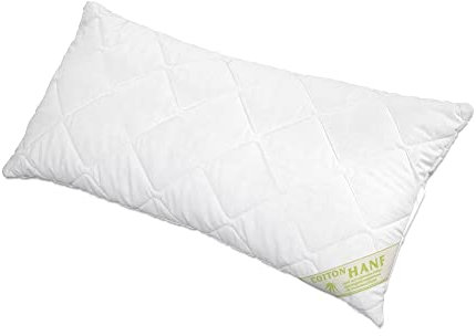 Bach's Betten Welt Hanf Plus Kissen Steppkissen mit Schafwollvlies 40x80 cm 100% Natur leicht stützend