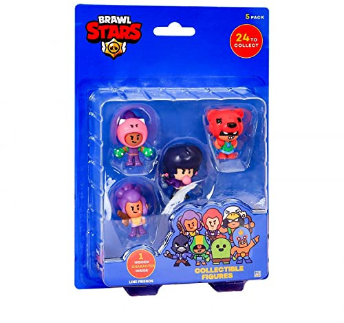 P.M.I. Brawl Stars Collectible Figures - 5 Pack -Including 1 Rare Hidden Character (S1) (Random) (BRW2040)