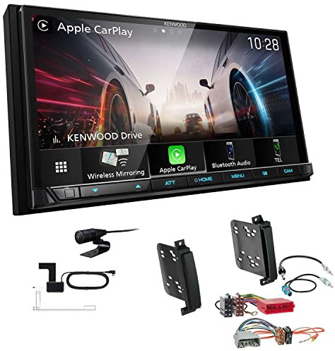 Kenwood DMX8021DABS 2-DIN Autoradio kompatibel mit WiFi Apple CarPlay Android Auto Bluetooth DAB+ USB-C passend für Jeep Grand Cherokee IV ab 2011 schwarz