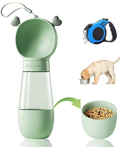Botella de Agua para Mascotas, 2 en 1 Botella de Agua para Perro Portatil,Botella Portátil para Beber para Perros,Botella de Viaje para Pasear Perros, Dispensador Agua Cachorro