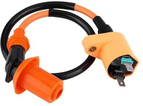 Motorrad Zündspule, Roller Zündspule Zündkerzenstecker für GY6 ATV Roller Motor Moped Dirt Bike Go Kart (Orange)