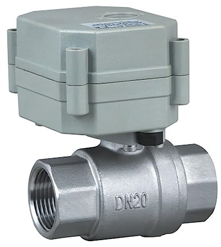 kezhai Dream 3/4 110-230V AC Motorisierter Kugelhahn, DN20 Edelstahl 2 Drähte Automatische Rückkehr NC Elektrischer Kugelhahn